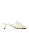 Loewe Petal Anagram Leather Caged Mule Sandals In White