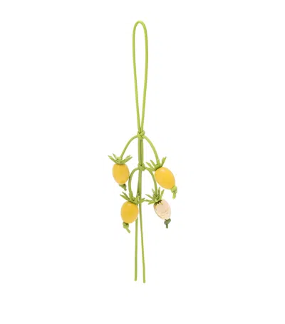 Loewe X Paula's Ibiza Leather Tomato Charm In Yellow