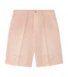 Loewe Womens  Anagram-embroidered Relaxed-fit Low-rise Denim Shorts In Pink