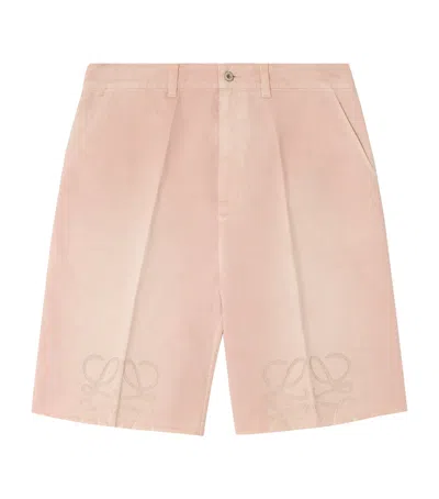 LOEWE X PAULA'S IBIZA LEATHER-TRIM ANAGRAM SHORTS
