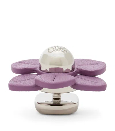 Loewe X Paula's Ibiza Leather-trim Flower Pin In Purple