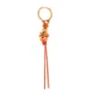 Loewe X Paula's Ibiza Leather-trim Tiger Charm In Orange