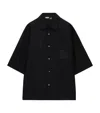 Loewe Short-sleeved Linen And Viscose Shirt In Black