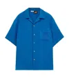 Loewe X Paula's Ibiza Linen Logo Short-sleeve Shirt In Sea Blue