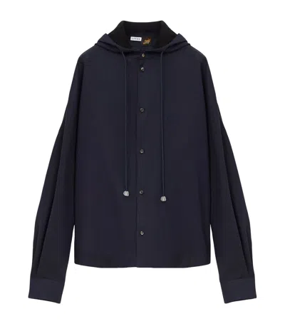 Loewe Long-sleeved Hoodie In Blue