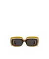 Loewe Multicolor Curved Logo Acetate Rectangle Sunglasses In Black