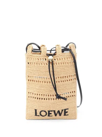 Pre-owned Loewe X Paula's Ibiza Logo-detail Shoulder Bag In Neutral