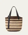 Loewe Loop Basket Striped Shoulder Bag In Brown