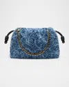 Loewe X Paula's Ibiza Medium Flamenco Shoulder Bag In Fluffy Denim