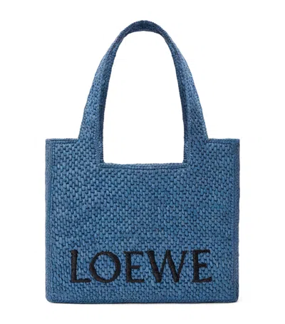 LOEWE X PAULA'S IBIZA MEDIUM RAFFIA FONT TOTE BAG
