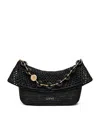 Loewe Medium Ola Shoulder Bag In Raffia And Calfskin In Black