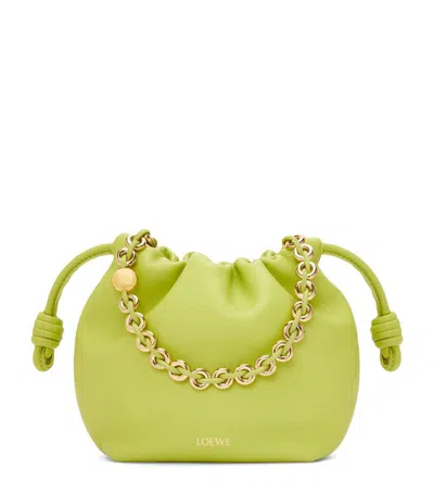 Loewe X Paula's Ibiza Mini Leather Flamenco Purse In Green