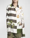 Loewe X Paula Ibiza Mixed-print Button Down Blouse In Offwh Kh M