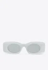 Loewe X Paula Ibiza Oval-shaped Logo Sunglasses In Gray