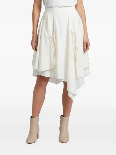 Pre-owned Loewe X Paula's Ibiza Panelled Midi Skirt In Neutral