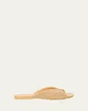 Loewe Raffia-effect Flat Sandals In Neutral