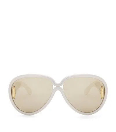 Loewe X Paula's Ibiza Pilot Mask Sunglasses In White
