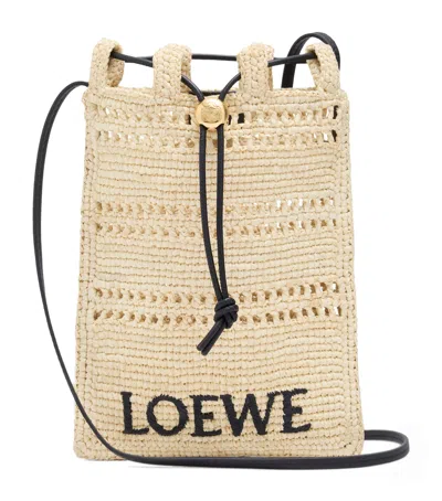 LOEWE X PAULA'S IBIZA RAFFIA DRAWSTRING POCKET BAG