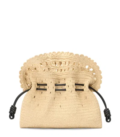 Loewe X Paula's Ibiza Raffia Flamenco Purse In Beige