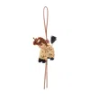 Loewe Giraffe Charm In Raffia In Brown