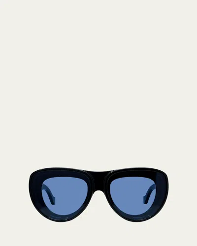 Loewe X Paula's Ibiza Round Sunglasses In Black