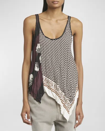 Loewe X Paula Ibiza Scoop-neck Pleated Handkerchief Tank Top In Lt Beig Mu