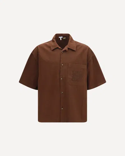 Loewe X Paula's Ibiza Short-sleeve Cotton Shirt In Brown