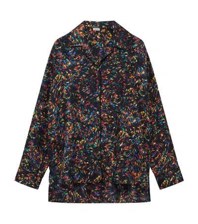 Loewe X Paula's Ibiza Silk-blend Pyjama Shirt In Black
