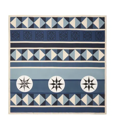 Loewe X Paula's Ibiza Silk Geometric Jacquard Scarf