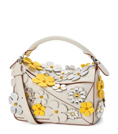 Loewe X Paula's Ibiza Small Daisy-embellished Puzzle Top-handle Bag In Multi