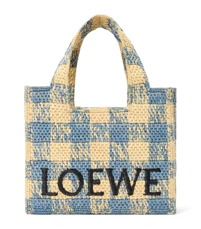 LOEWE X PAULA'S IBIZA SMALL GINGHAM FONT TOTE BAG