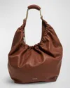 Loewe X Paula's Ibiza Squeeze Xl Shoulder Bag In Leather In Tan