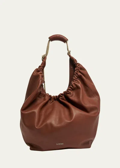 Loewe X Paula's Ibiza Squeeze Xl Shoulder Bag In Leather In Brown