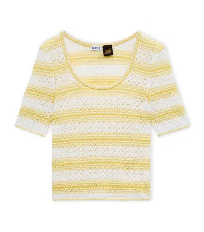 Loewe X Paula's Ibiza Stripe Short-sleeve Sweater In Multi