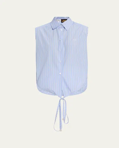 Loewe X Paula's Ibiza Striped Cotton-blend Sleeveless Top In Multi