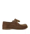 Loewe X Paula's Ibiza Suede Campo Boat Shoes In Brown