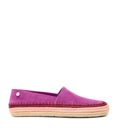 LOEWE X PAULA'S IBIZA SUEDE RAFFIA-TRIM RIO SLIPPERS