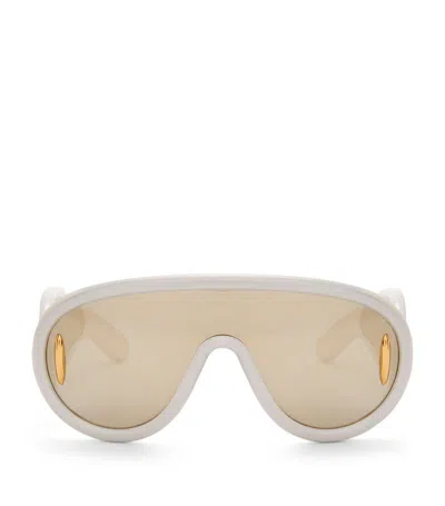 Loewe X Paula's Ibiza Wave Mask Sunglasses In White