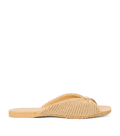 Loewe X Paula's Ibiza Woven Pebble Slides In Neutral