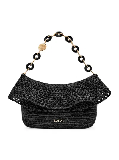 Loewe X Paula`s Ibiza Women Medium Ola Bag In Raffia And Calfskin