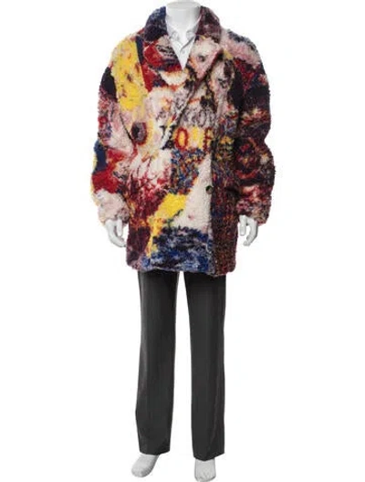 Pre-owned Loewe X Richard Hawkins Graphic Print Coat W/ Tags In Red