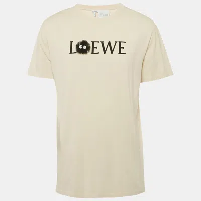 Pre-owned Loewe X Studio Ghibli Beige Printed Jersey T-shirt M In Sand