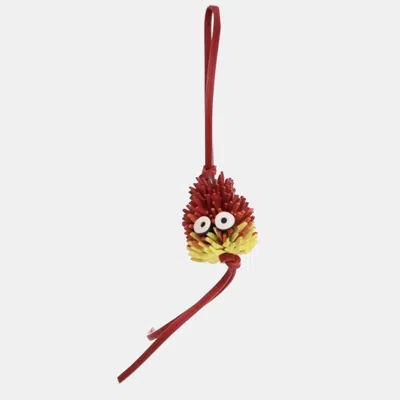 Pre-owned Loewe X Studio Ghibli Calfskin Calcifer Bag Charm In Red