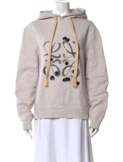 Pre-owned Loewe X Studio Ghibli Graphic Print Crew Neck Hoodie In Gray