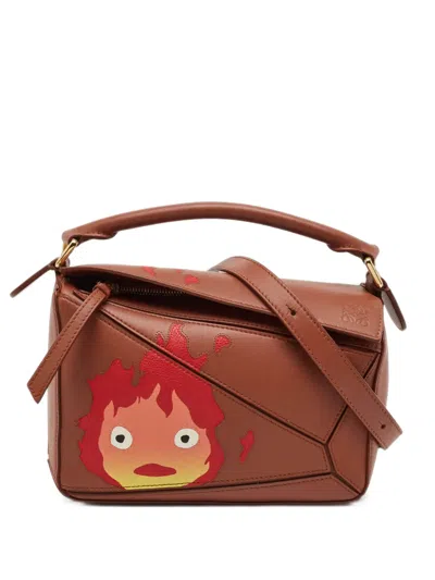 Pre-owned Loewe X Studio Ghibli Howl's Moving 2022 Castel Puzzle Small Shoulder Bag In Brown