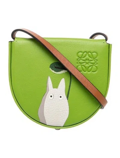 Pre-owned Loewe X Studio Ghibli Leather Loewe X My Neighbor Totoro Small In Green