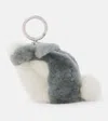 Loewe X Suna Fujita Bunny Shearling Coin Purse In Grey