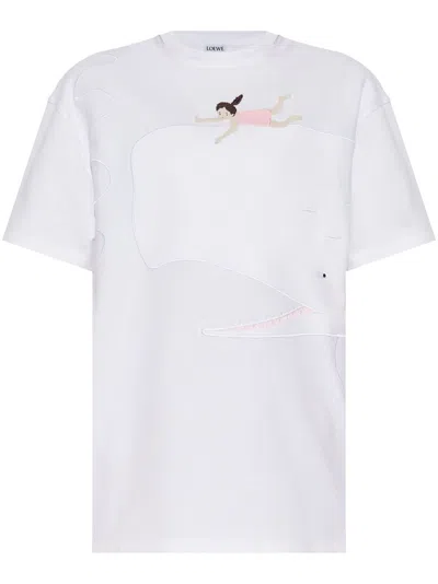 Loewe X Suna Fujita Cotton T-shirt In White