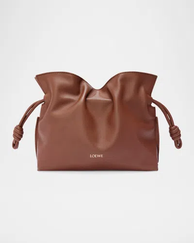 Loewe X Suna Fujita Flamenco Mini Hamster Clutch Bag In Leather In 3605 Havana