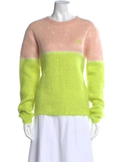 Pre-owned Loewe X Suna Fujita Mohair Colorblock Pattern Sweater W/ Tags In Green